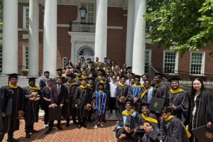 MSEM and MSIL graduates at 2025 WSE Masters Recognition Ceremony on the Homewood Campus.