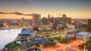 Downtown Baltimore, Maryland.