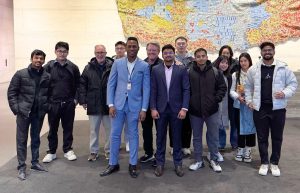 Enkki Leo and classmates during the Immersion trip to New York in January 2025.